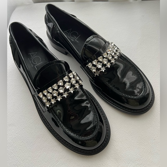 AGL Lola Strass Mixed Crystal Loafer Women's Size 9 New - Picture 3 of 14